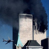 Plane flying into World Trade Center