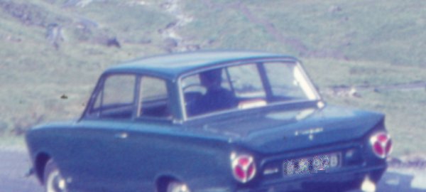 The greem Cortina Mk 1 1965